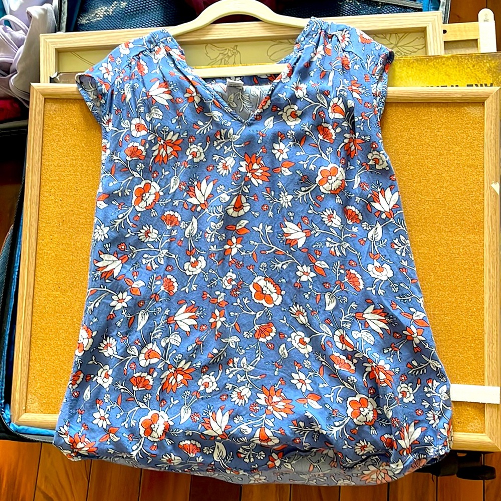 (S) Blue floral OLD NAVY blouse